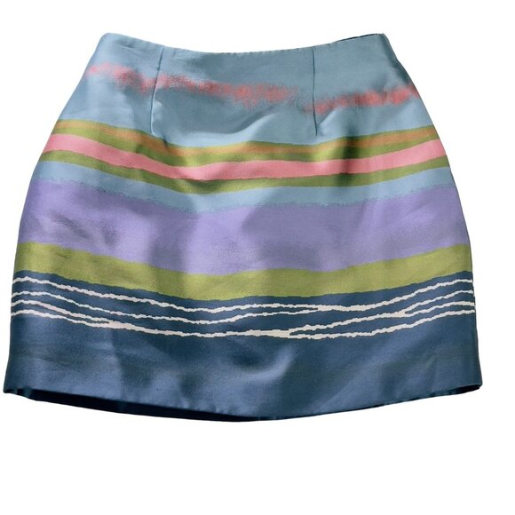 TED BAKER Womens Laken Striped Jacquard Mini Skirt Ted Size 1 US Size 4 - Picture 9 of 16